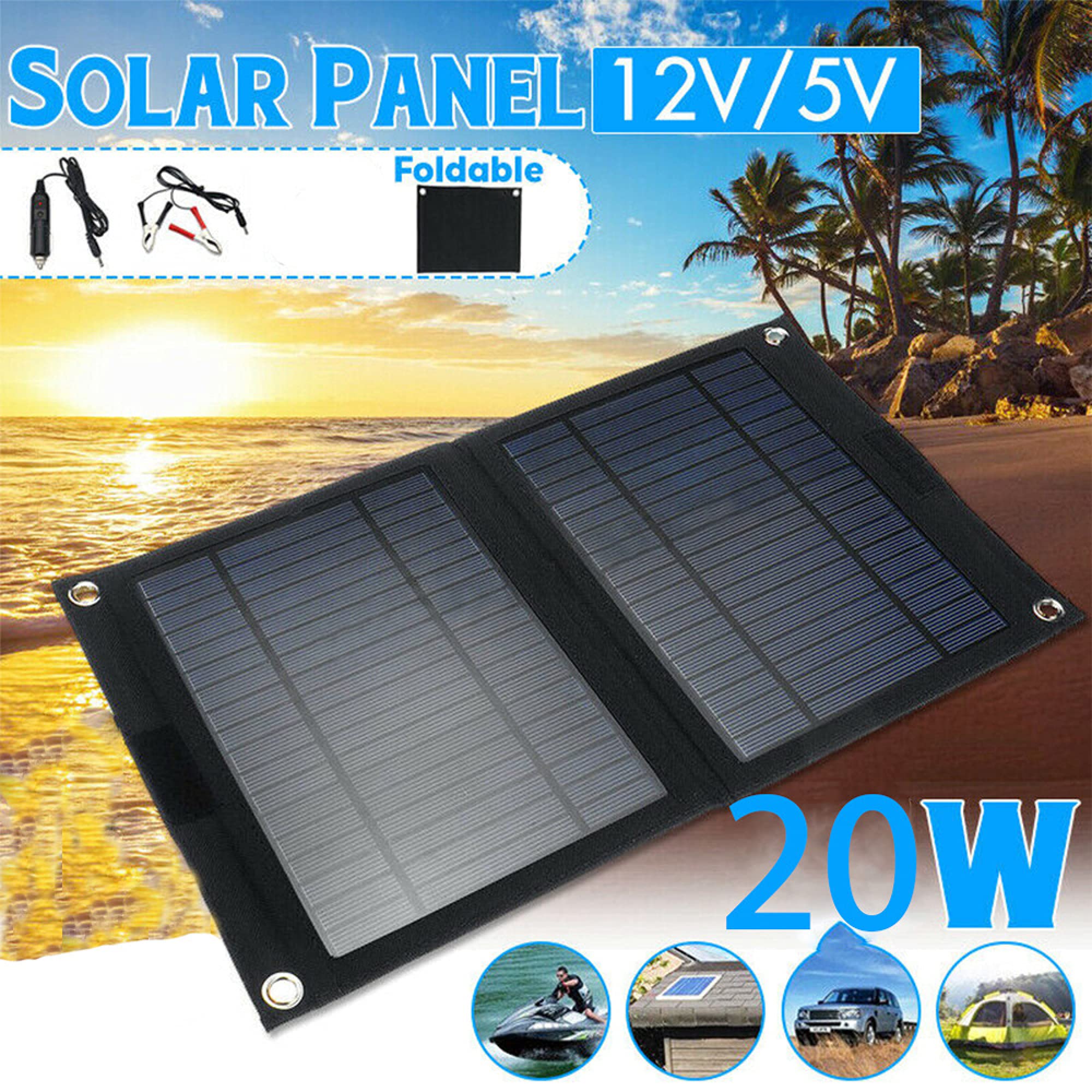 ソーラーパネル 5V/12V 出力 屋外 5 V/12 V ソーラーパネル内蔵バッテリー 6000 mah トレイル