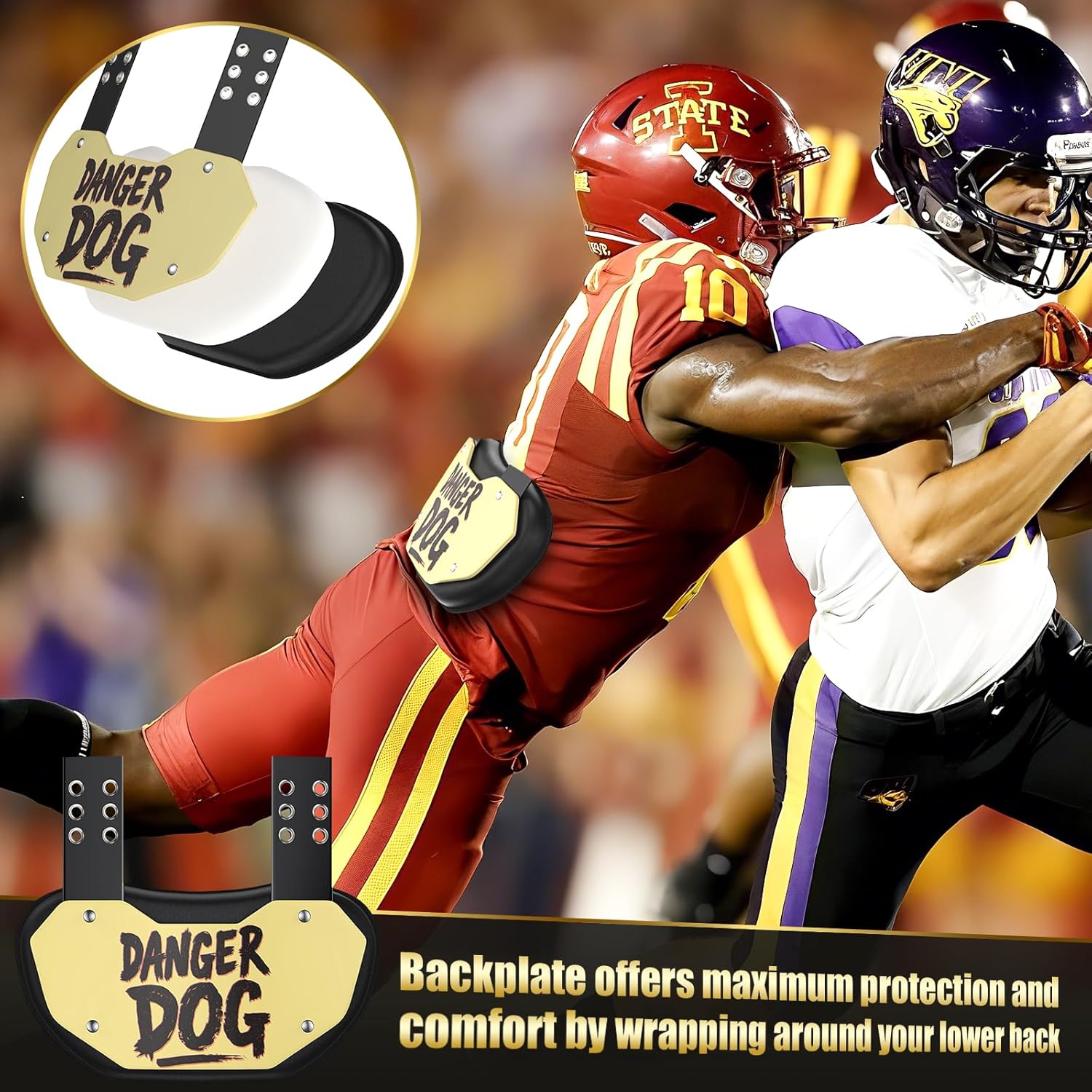 Football Back Plate,High Impact Foam Padding with Breathable Design, Hard Shell Rear Lower Back Protector for Youth and Adults