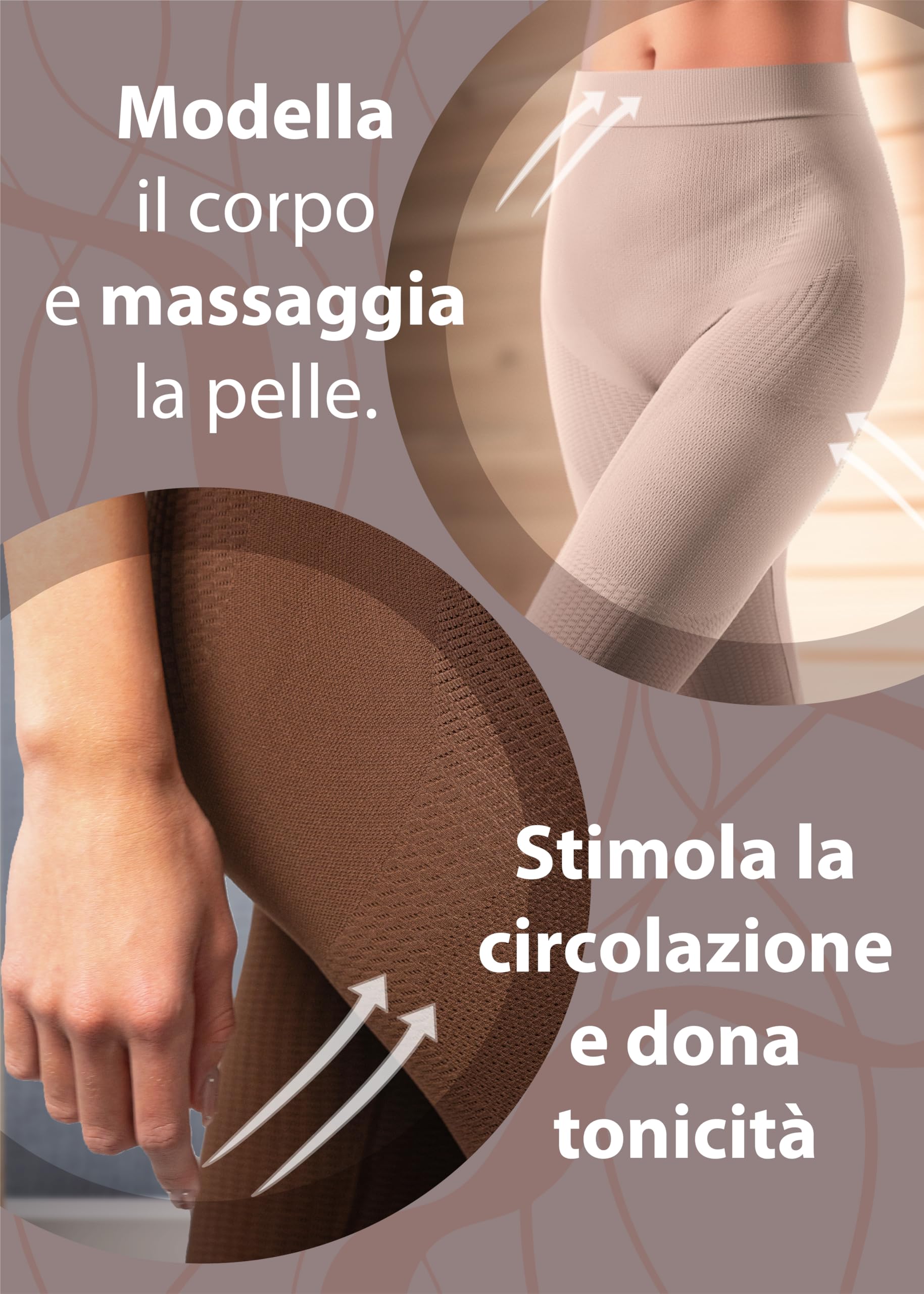 SLIMCELL Gambetti Leggins Anticellulite Donna Snellente Capri - Guaina Contenitiva Donna, Pantaloncini Anticellulite, Leggins Drenanti, Intimo Modellante Senza Cuciture, Shapewear - Made in Italy