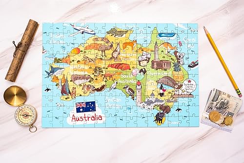 Miniatura 2 de Rompecabezas de madera con mapa de Australia de 152 piezas, 15 x 10 pulgadas