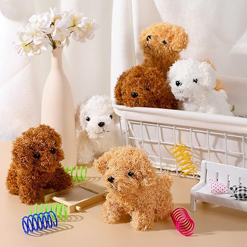 Miniatura 6 de Skylety 12 piezas de peluche de cachorro de peluche para perro, regalo de fiesta de 5 pulgadas, juguete esponjoso a granel, lindo y suave animal