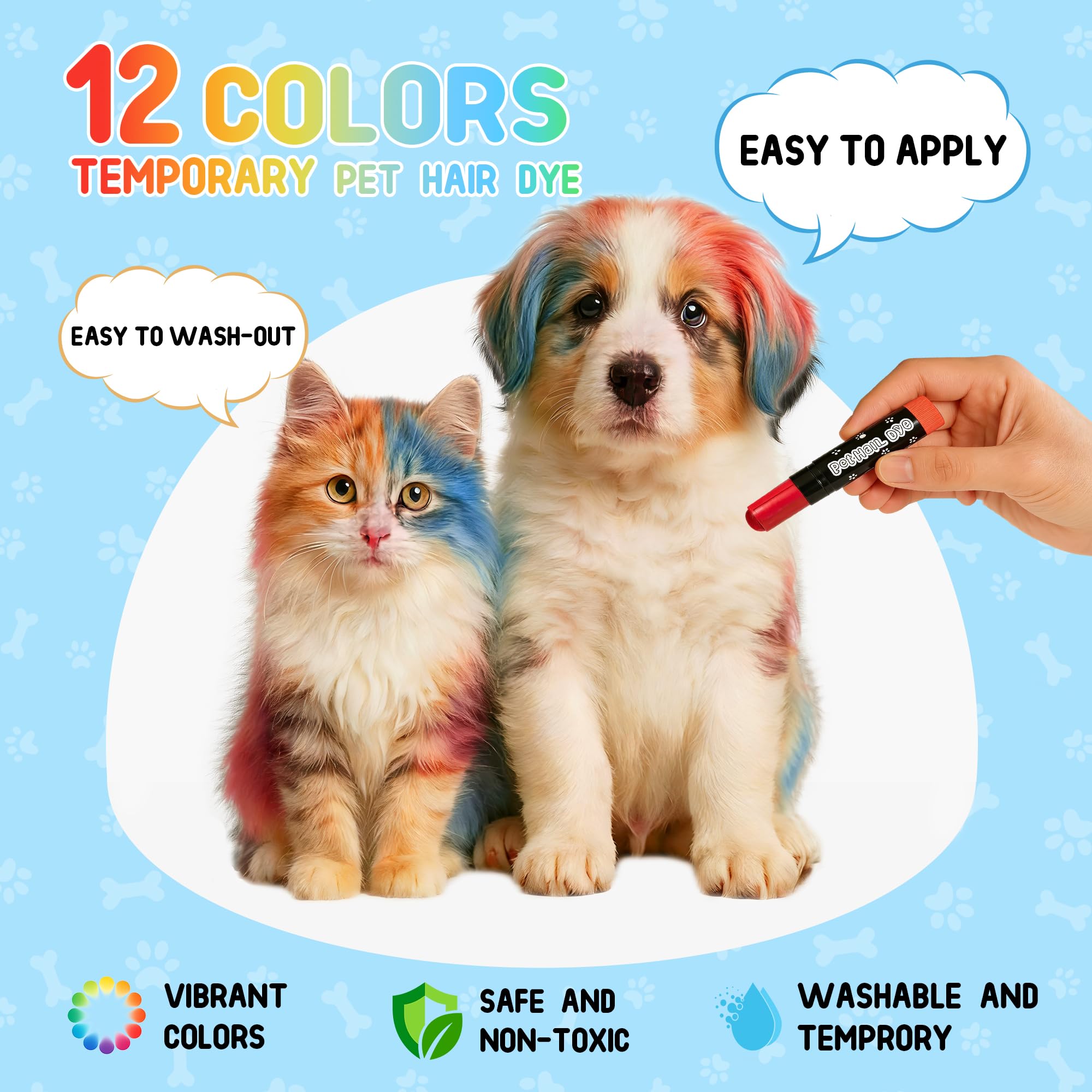 Amazon.com : 12 Pack Dog Hair Color Dye Temporary Non-toxic