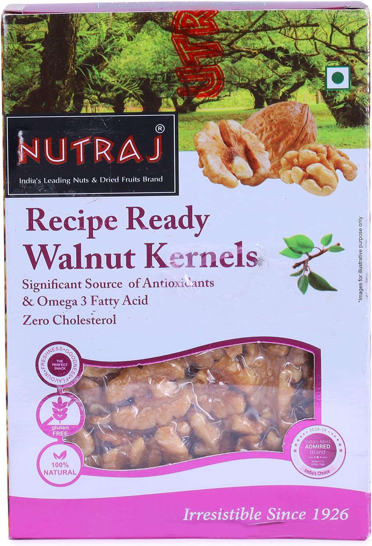 Nutraj Recipe Ready Walnut Kernels 250g | Akhrot Giri | Broken Walnuts | For Baking & Cooking | Tukra Walnut Giri