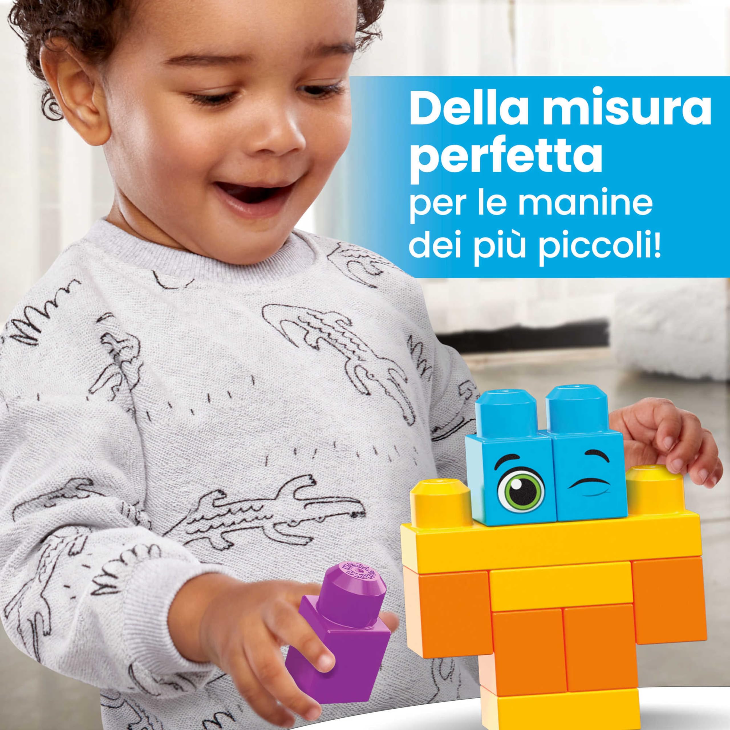 MEGA BLOKS - Sacca Eco Grande 150 Pezzi, con 150 blocchi da costruzione grandi e colorati e 1 sacca per contenerli, Giocattolo e regalo per Bambini 1+ Anni, HHM96