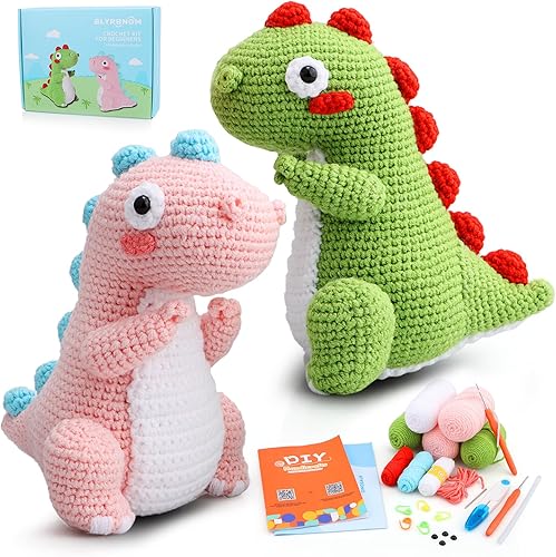 Blyrbnom Amigurumi - Kit de ganchillo para principiantes, kits de animales de ganchillo con tutoriales en video paso a paso, paquete de inicio de