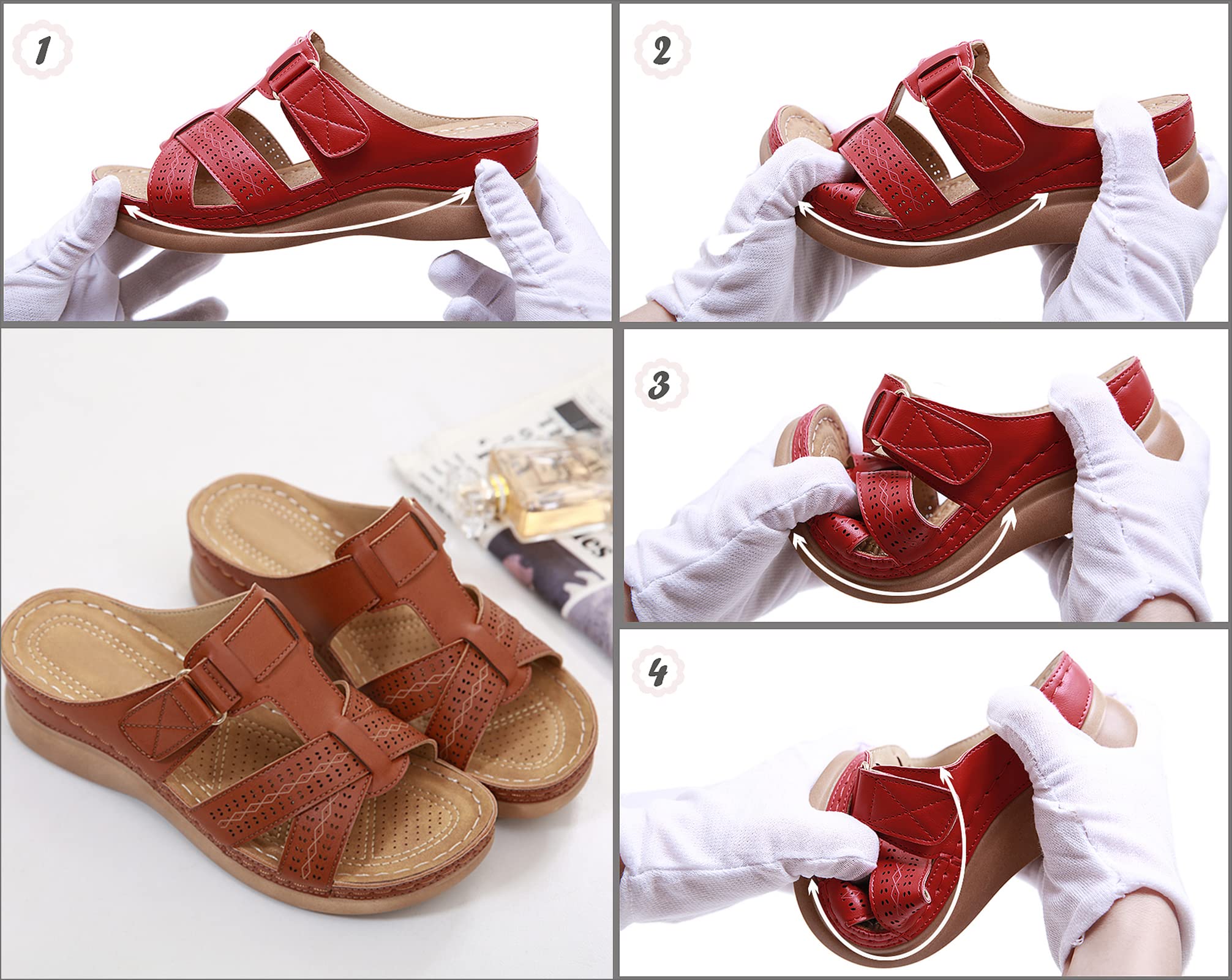 SMajong Ciabatte Donna Ortopedico Estive Moda Pantofole Donna Sandali Punta Aperta Con Zeppa Antiscivolo Scarpe Spiaggia