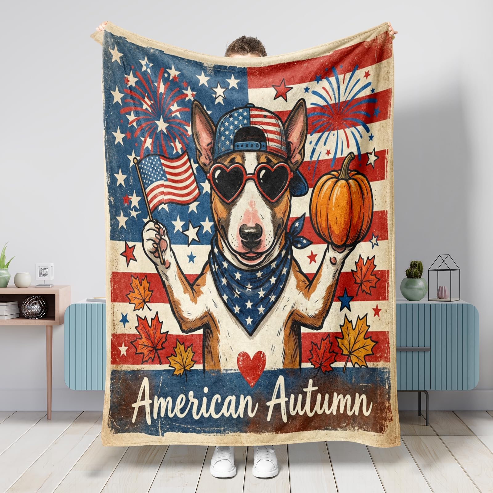 Couverture Bull Terrier plaid confortable d'automne pour réchauffer vos nuits