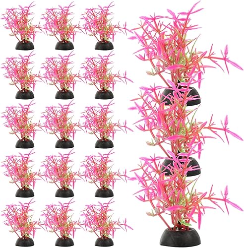 POPETPOP 20pcs acuario paisajismo tanque de juguete grande tanque de peces viva plantas suculentas plantas artificiales acuáticas falsas decoración