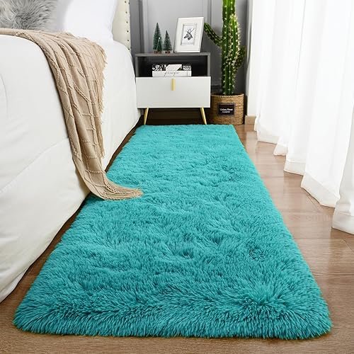 Miniatura 117 de Ompaa Alfombra esponjosa, alfombra mullida súper suave para dormitorio, sala de estar, alfombra grande de felpa de 6 x 9 pies, alfombra de pelo Negro
