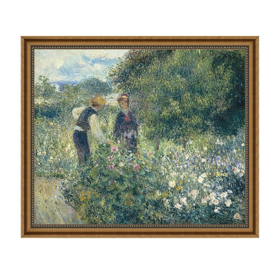 Amazon.co.jp: Sutuner 印象派 自然 風景画 油絵 《花を摘む