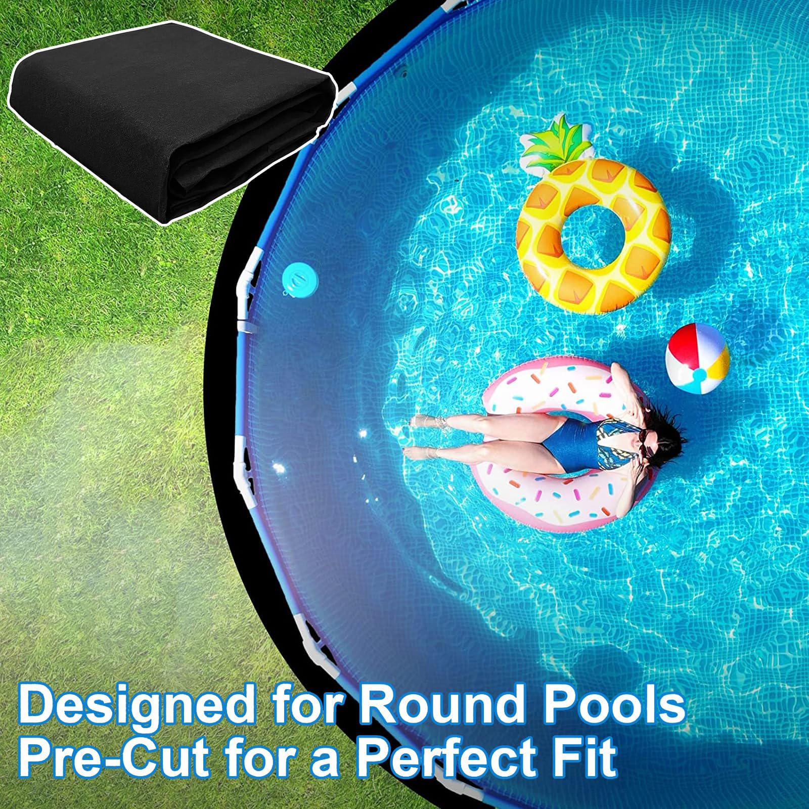 Tapis de Sol pour Piscine Ronde,Tapis de Bain à Remous 400 cm,Tapis de Sol Piscine Extérieur,Tapis de Protection Piscine,für Frame Pools,Pool Unterlage Outdoor,Hôtels,Villas
