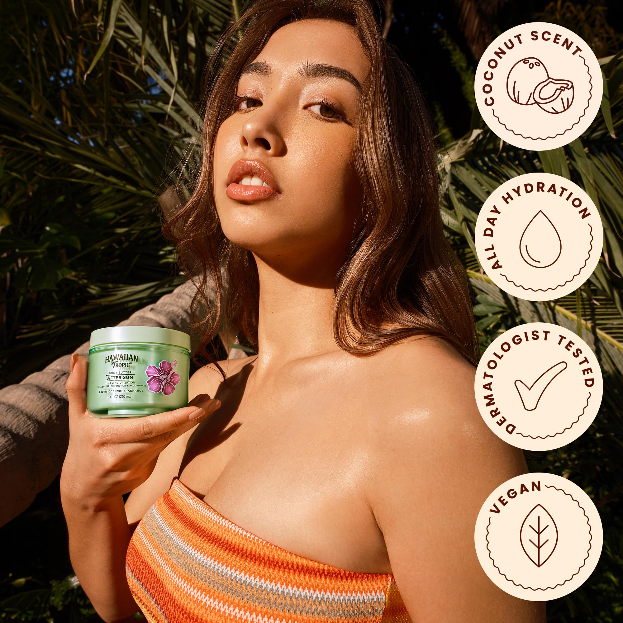 Hawaiian Tropic After Sun Lotion Moisturizer and Hydrating Body Butter with Coconut Oil, 8 ounce