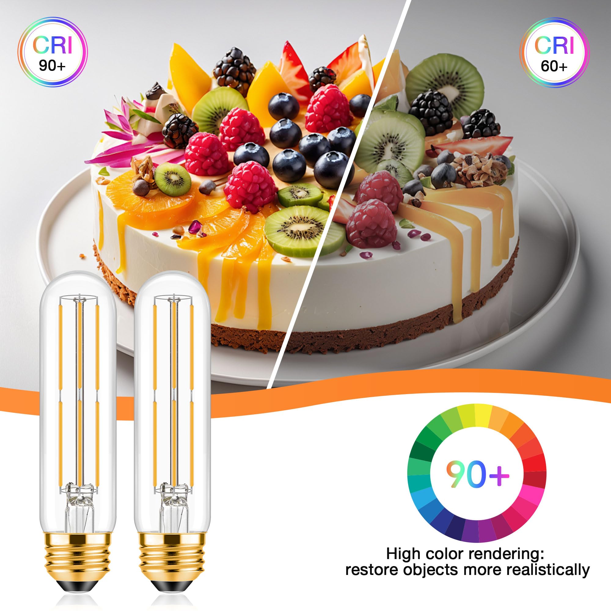 ToBeGreat T30 LED Light Bulbs 6 Watt Equivalent 60W E26 Tubular Bulbs T10 Edison LED Filament Bulb Warm — view 7