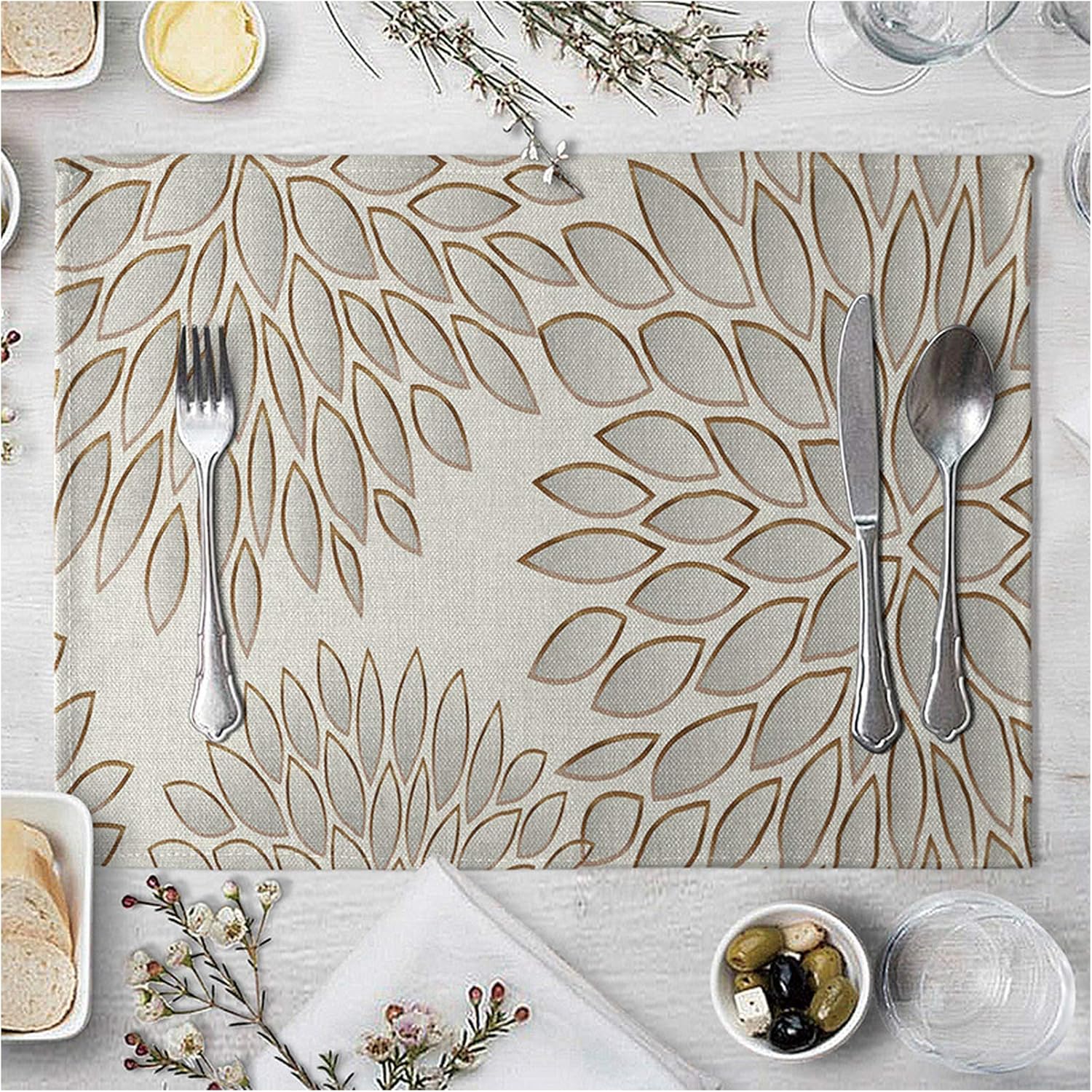 Dining Table Placements Place Mats for Round Tables 6pcs