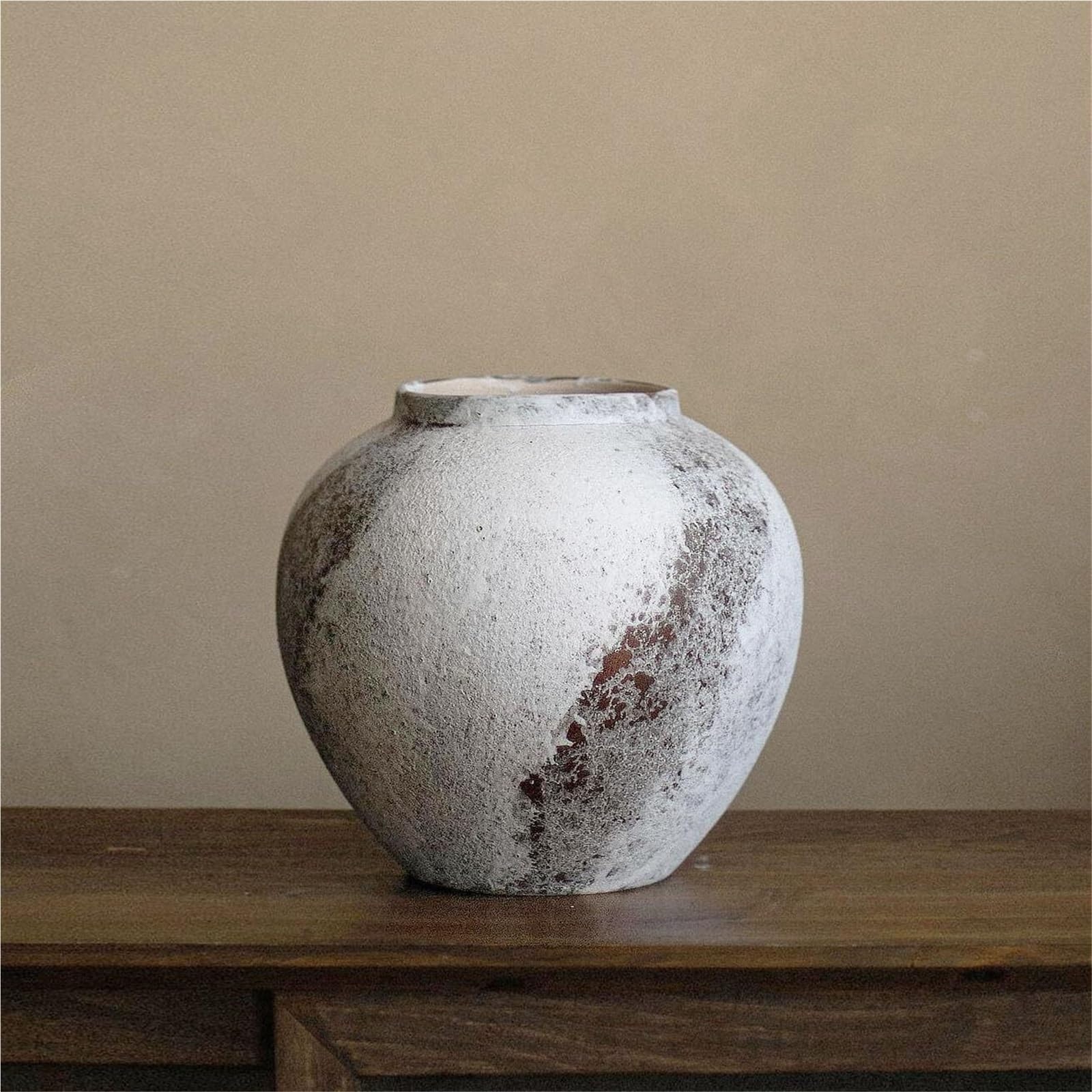 Ładny wazon rustykalny ceramiczny wazon na kwiaty vintage terakota postarzana półka na kwiaty dekoracje (A)