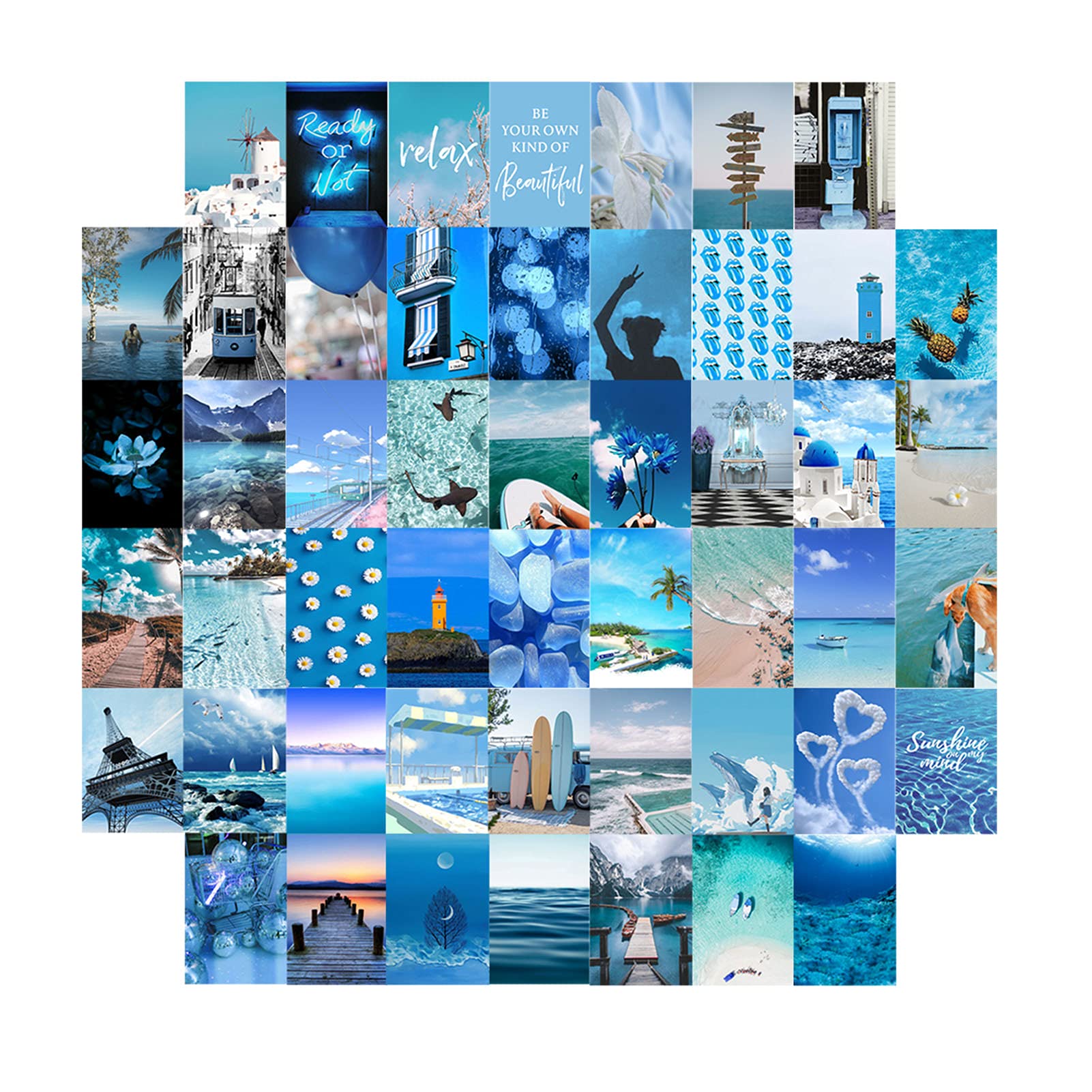 Buy TABGACH Blue Wall Collage Kit Aesthetic Pictures, Azure Aesthetic