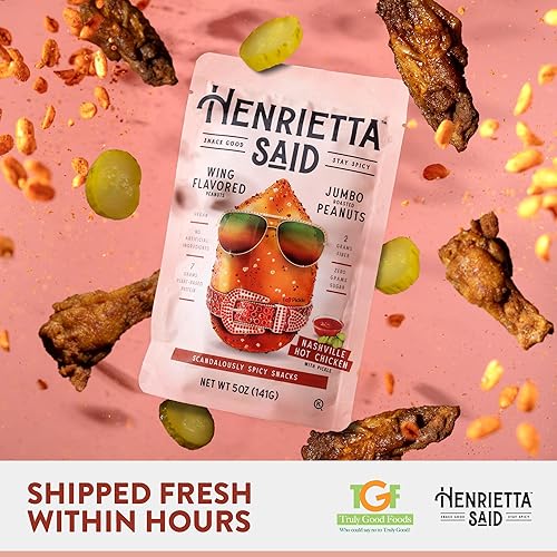Miniatura 4 de Henrietta Said - Cacahuetes saborizados con alas  Truly Good Foods Snacking Nuts  Sabores atrevidos  Cacahuetes sabrosos y picantes Jumbo  Snack