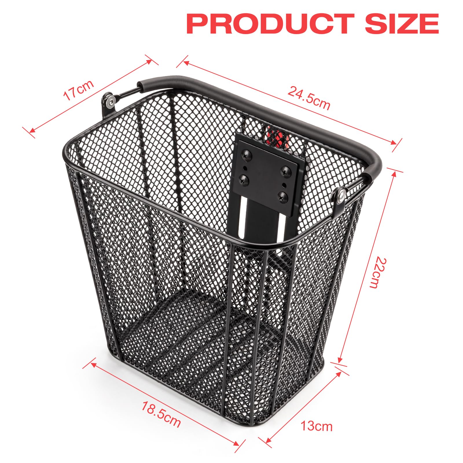 CXWXC Cesta de Scooter con asa, Cesta Frontal de liberación rápida para Scooters eléctricos, cestas de Bicicleta con Soporte Fijo para Bicicletas Plegables, Scooters de Patada y Rodilla