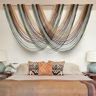 Flber Macrame Wall Hanging Boho Wall Decor Yarn Wall Art Tapestry Bedroo...