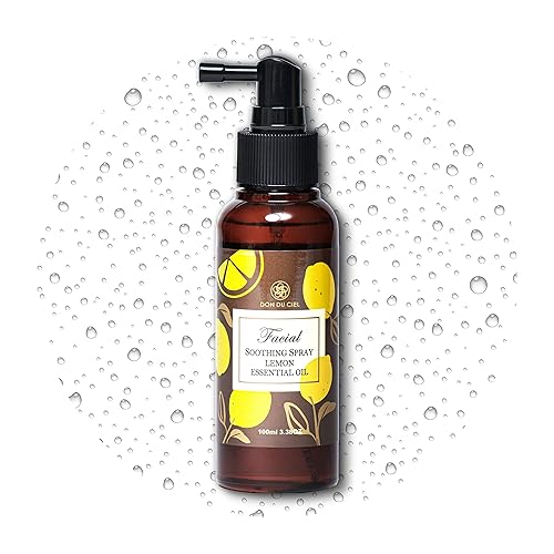 Aceite esencial de limón orgánico en espray de humedad facial para hidratación para piel seca y dañada, cabello, cara, cuerpo, tratamiento para piel
