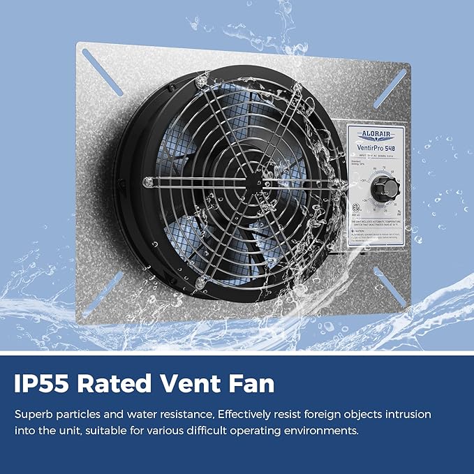 The ALORAIR 540 CFM IP-55 Grade Crawlspace Ventilation Fan is a high-powered fan designed to improve air circulation and remove excess moisture from crawl spaces, basements, attics, and garages. With a powerful 540 cubic feet per minute (CFM) airflow capacity, this fan helps prevent mold growth and protect structural integrity by reducing humidity levels.