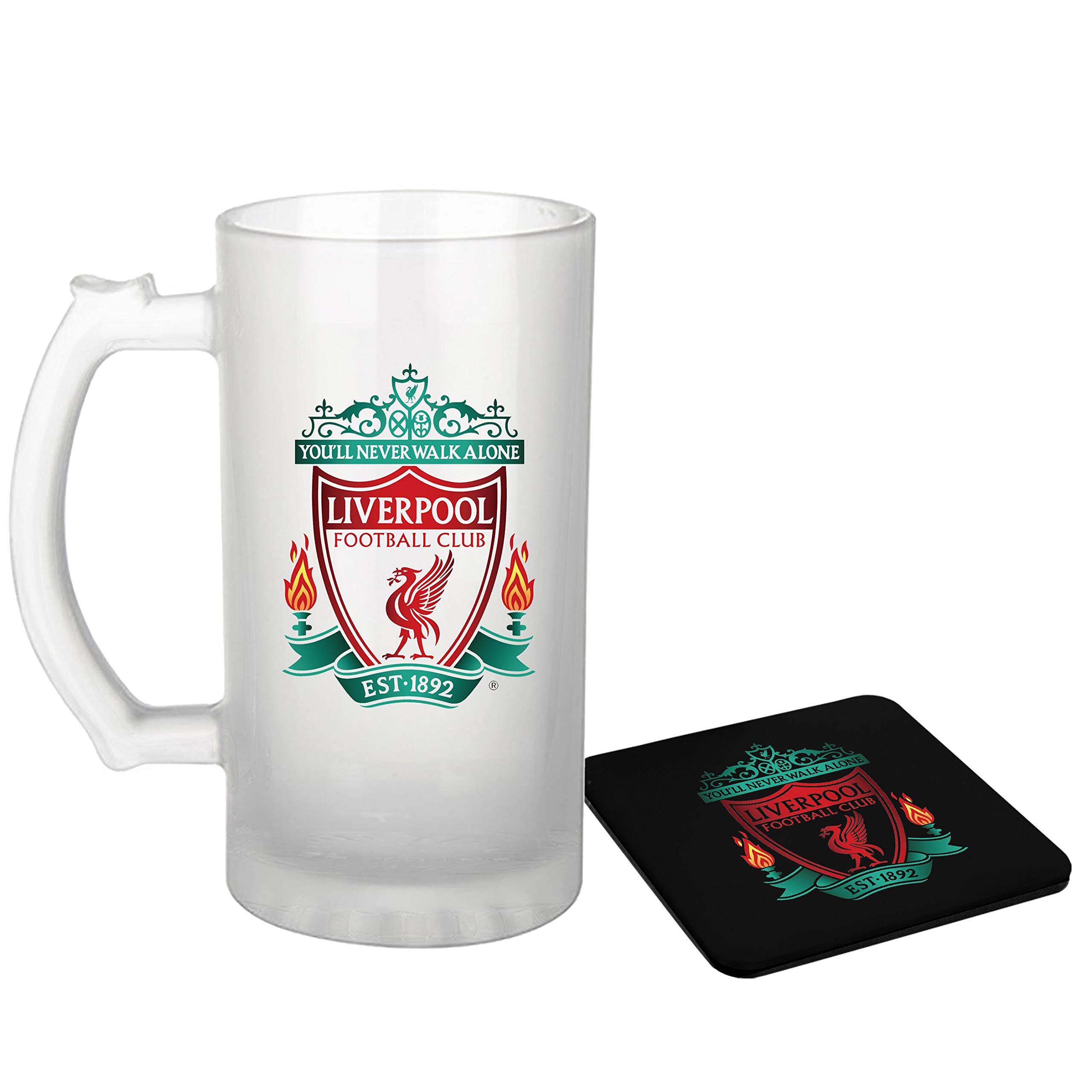 Buy Morons Liverpool FC Merchandise, Liverpool Frosted Mug with Coaster