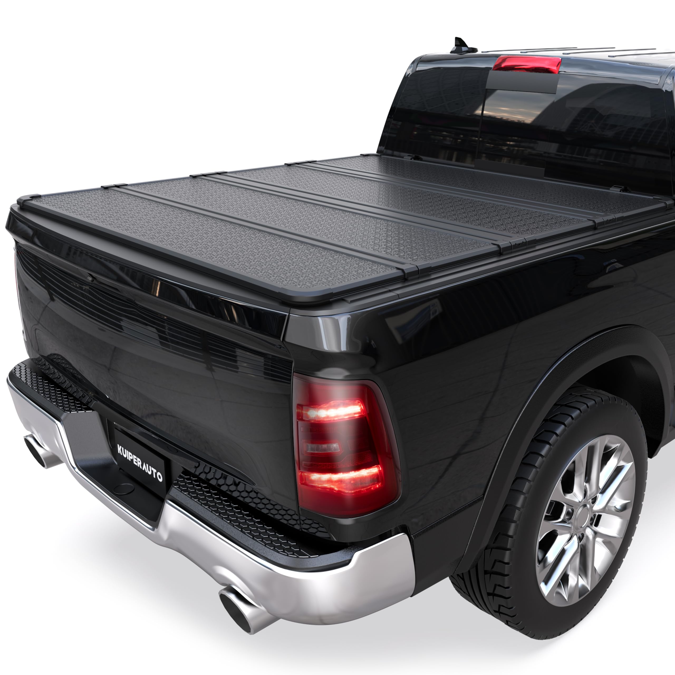 Quad Fold Hard Truck Bed Cover Four Fold Tonneau Cover Fleetside Compatible for 2009-2025 Dodge Ram 1500 (Inclu. Classic & New) 5.6 FT Aluminum Truck Bed Cover(w/o Ram Box)