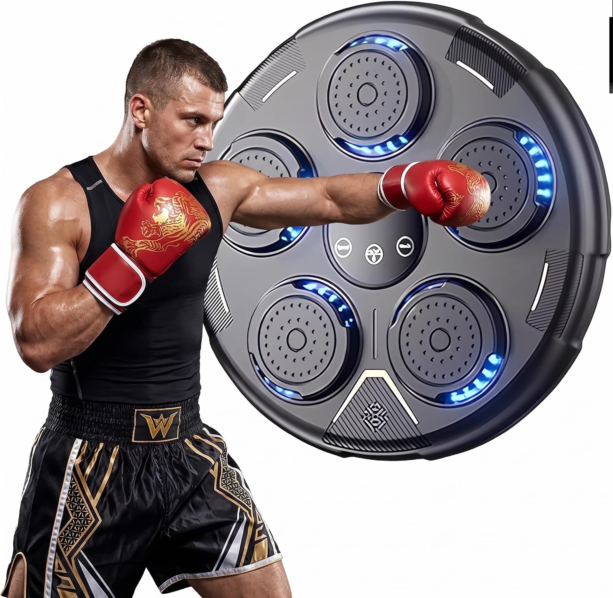 Bluetooth Wall-Mounted Boxing Machine with Interactive Training, Compact Smart Punching Target for Fitness, Reaction Training & Stress Relief for All Skill Levels