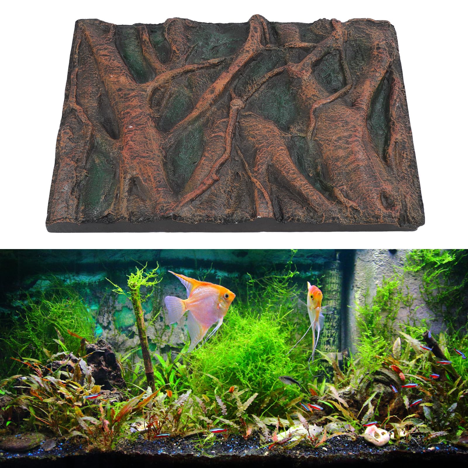 Sfondo per Acquario in Pietra, Sfondo per Acquario in Schiuma con Effetti 3D, Parete per Acquario, Sfondo per rettili per terrario (H)