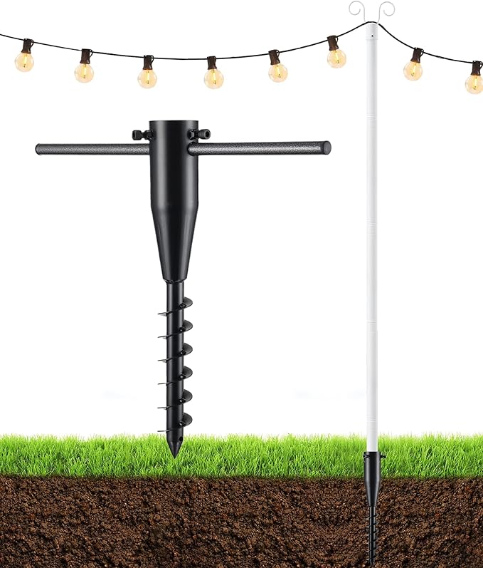 Keplrend String Light Poles 9.8FT Poles for Outdoor String Lights