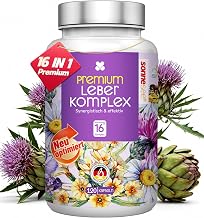 Premium Liver Complex 16-in-1 High Dose with Milk Thistle Artichoke Alpha Lipoic Acid Choline Curcuma 120 Capsules Vegan for the Liver Test Winner