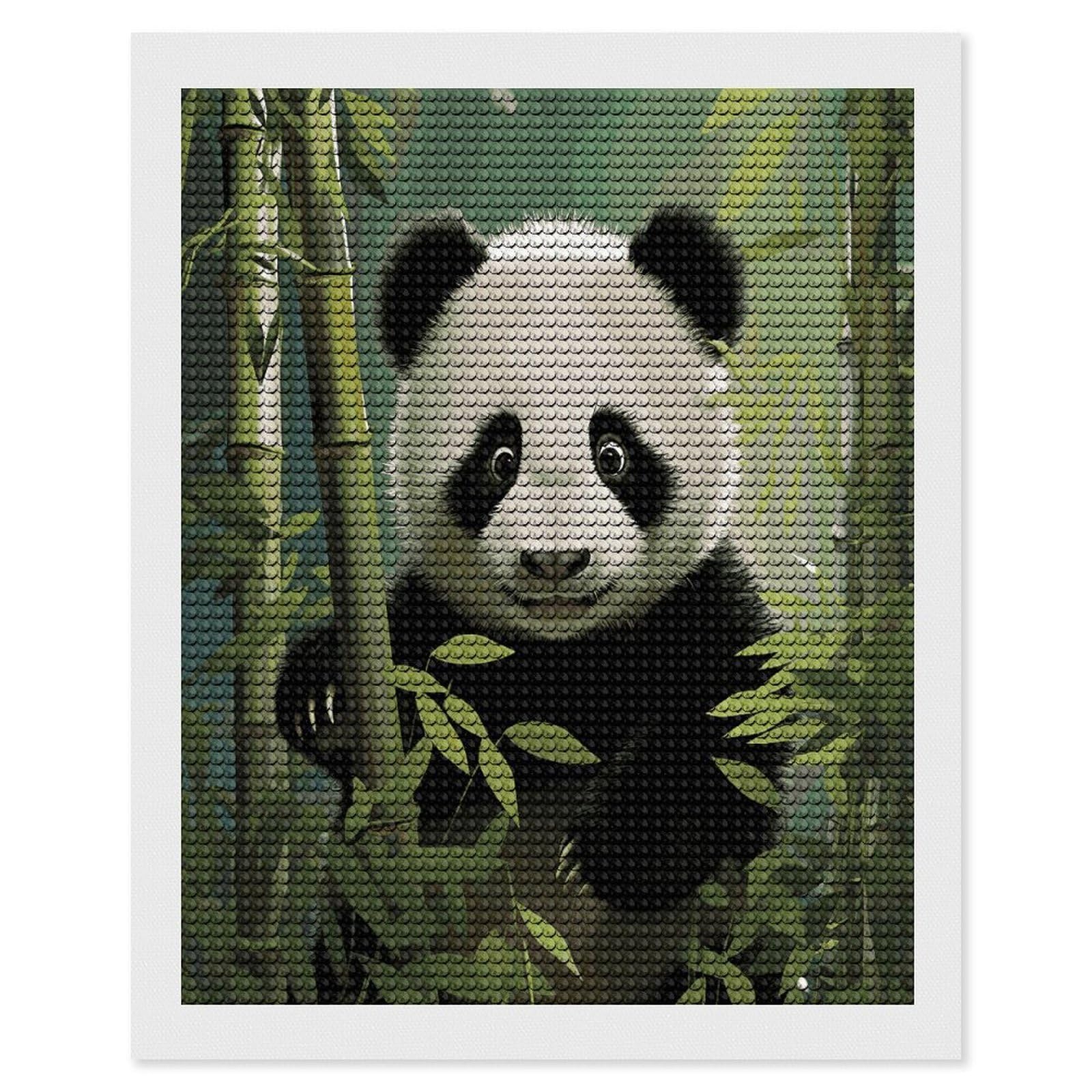 FekiLoot Curious Panda Diamond Art Kits for Adults Diamond Painting Kits for Beginners DIY Diamond Art Kits Round Full Drill Diamond Dot Gem Painting for Home Wall Decor Gift 16"x20"