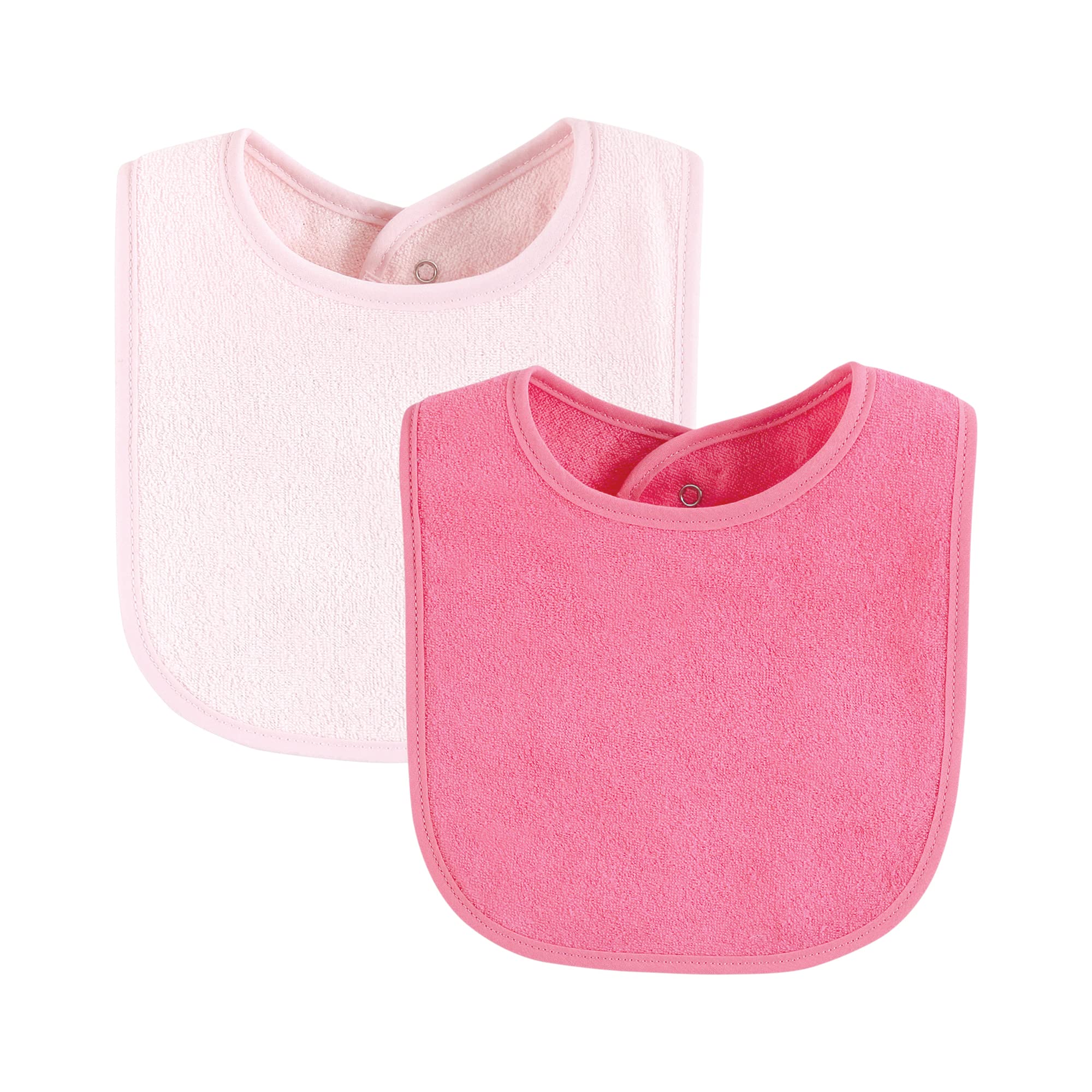 Hudson Baby Unisex Baby Drooler Bib with Waterproof Lining, Pink Blue, One Size