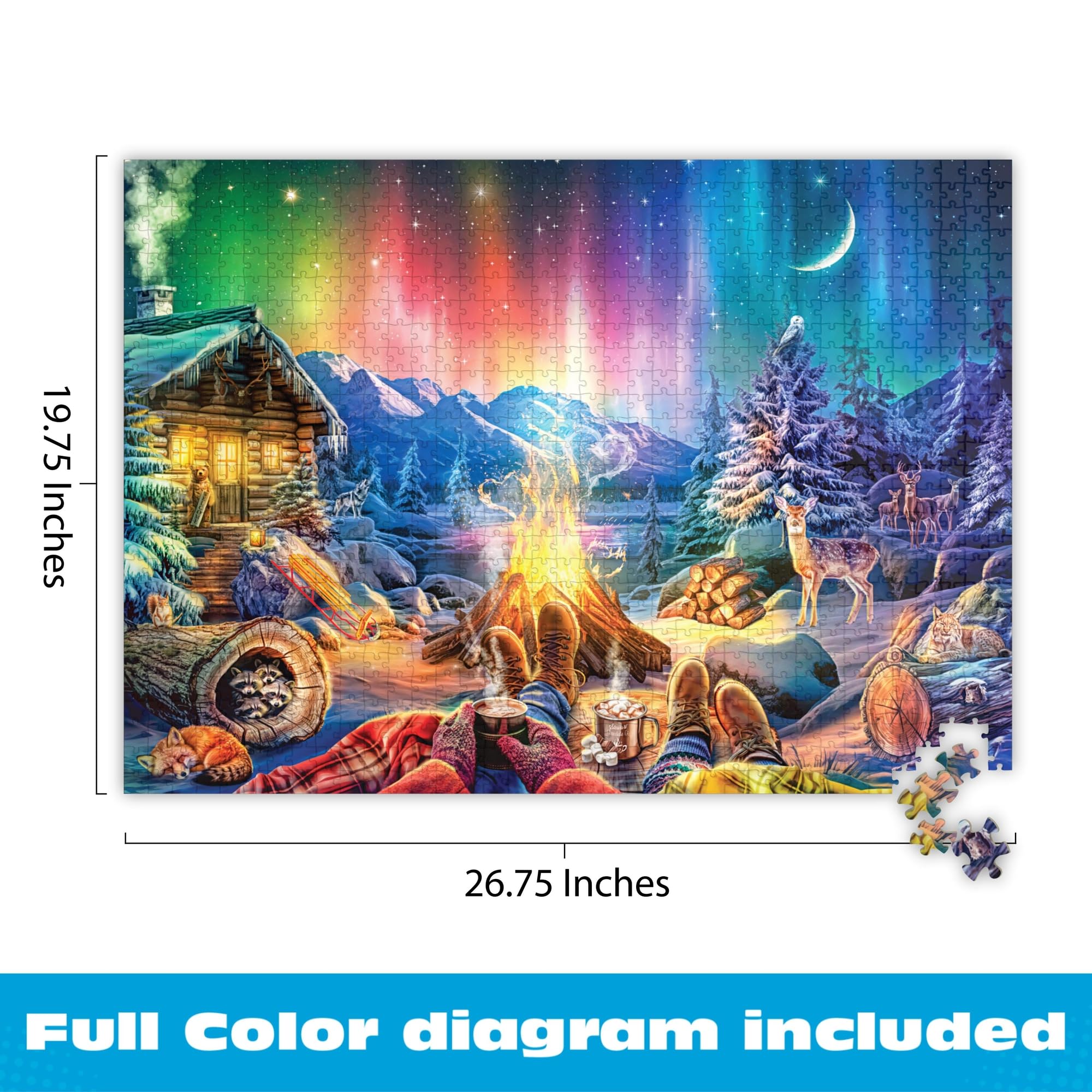 Amazon.com: Buffalo Games Lars Stewart Winter's Night Bonfire 1000