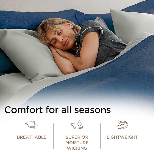 Miniatura 3 de Threadmill Mantas de Algodón de Lujo para Cama Tamaño Queen  Manta de Algodón 100% para Todas las Estaciones Tamaño Queen  Colcha Ligera, Suave y