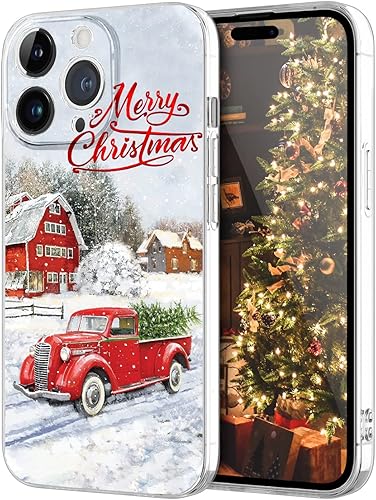 Newseego Funda de Navidad compatible con iPhone 14 Pro, a prueba de golpes, antiamarillo, policarbonato duro + poliuretano termoplástico protector