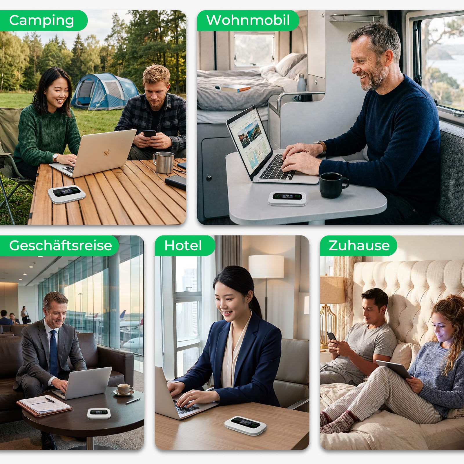 EIOTCLUB Mobiler WLAN Router mit Ohne Vertrag, 4G LTE Tragbarer WiFi Hotspot, 3000 mAh Akku, Bis zu 32 Geräte, Eingebauter SIM Karte, Ideal für Reisen, Camping & Unterwegs – Nur für Europa geeignet