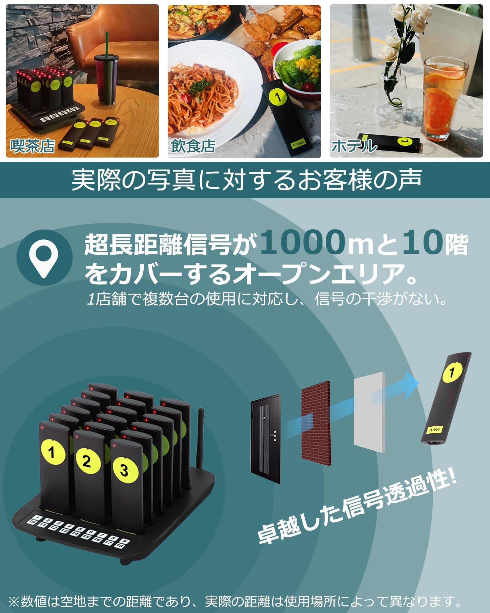 Amazon.co.jp: FLYDOG 呼び出しベル 飲食店【電波法適合、適格