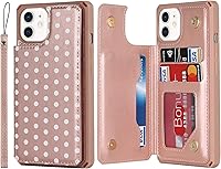 Vista 129 de Cavor for iPhone 11 Wallet Case with Card Slots Holder,Premium PU Leather Kickstand Feature Case [Wrist Strap] Double Magnetic Clasp Shockproof Flip