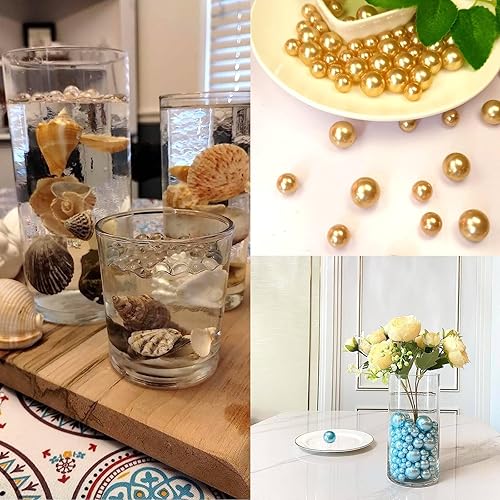 Miniatura 5 de Z-synka 120 piezas de perlas flotantes sin agujero para jarrones, perlas negras flotantes para jarrones, rellenos de perlas flotantes, velas