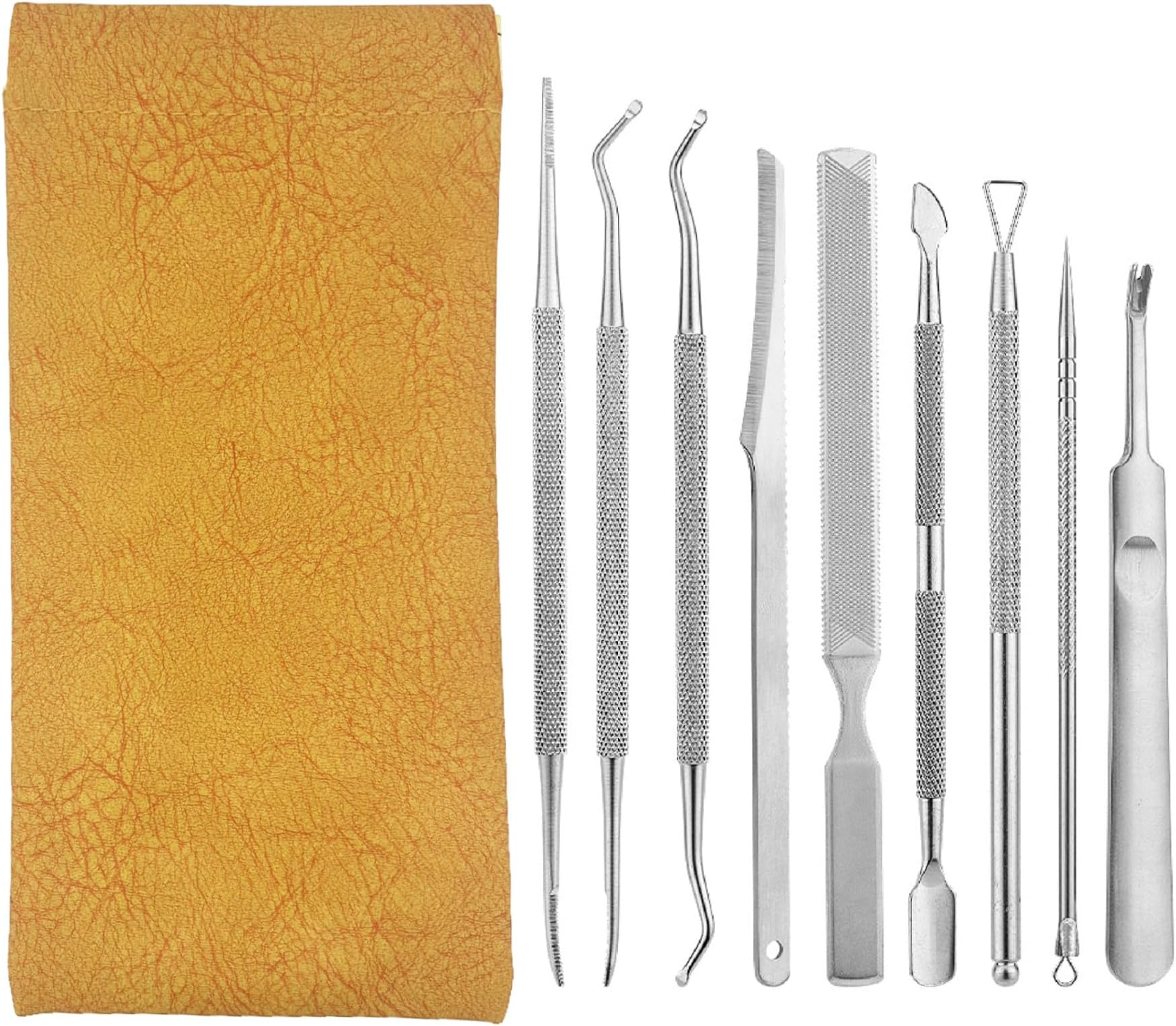 CHAOMAO Ingrown Toenail Care Tools, Professional Surgical Stainless Steel, Ergonomic Design for Pain Free Treatment, 9 Pieces with Box