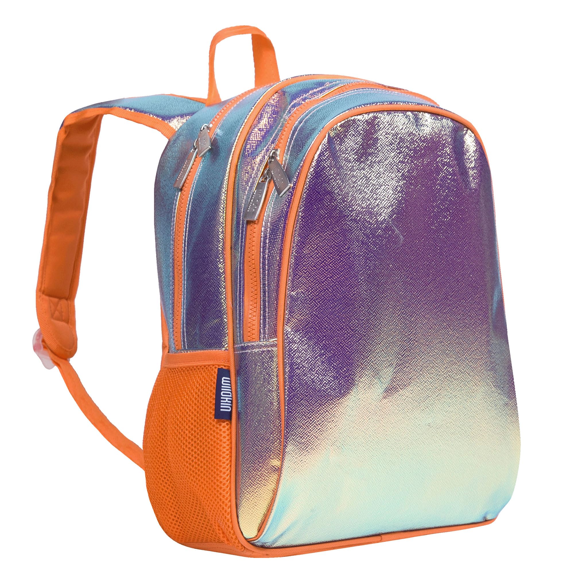 Wildkin 15-inch Kids Backpack – Durable, Padded, Adjustable for School & Travel - Orange Shimmer