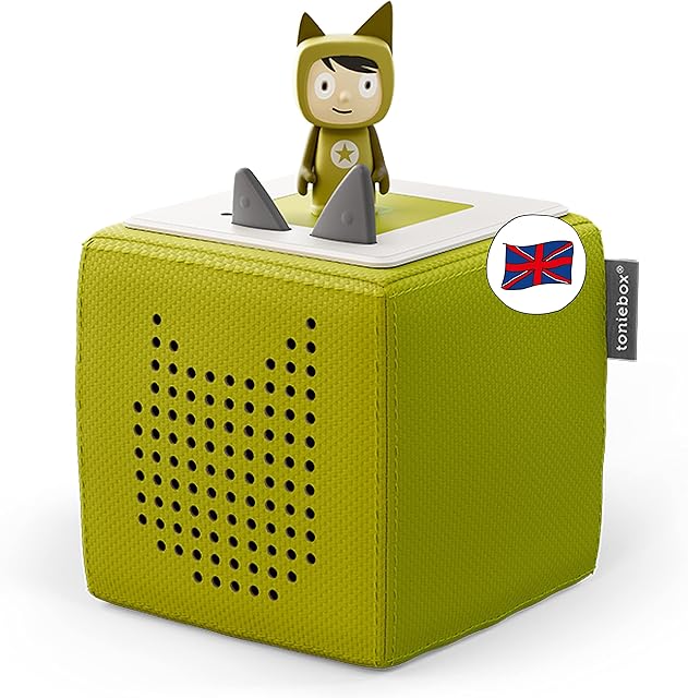 tonies Toniebox Starter Set incl 1 Creative Character, Audio Music Player Speaker for Audiobooks Songs for Kids, Kid's Gifts, Screen-free Early Learning Toys, 7 Hours Battery, Easy to Use, Green