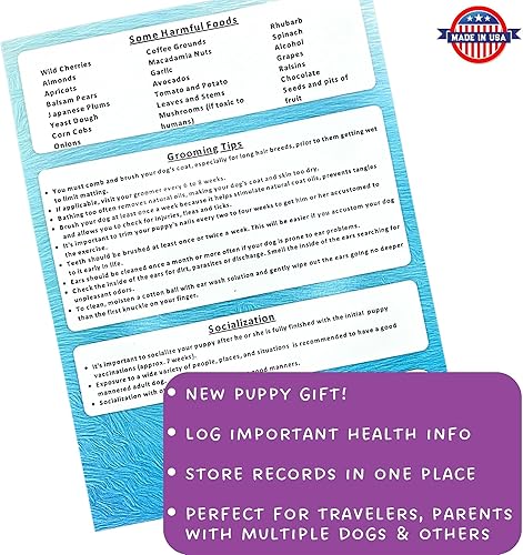 Miniatura 4 de Groomers Margins Carpeta de salud de cachorro a perro para registrar información y almacenar documentos importantes (9 x 12 pulgadas)  Nuevo regalo