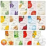 KONEUK 56 Pack Sheet Face Masks Skincare for Women, Hydrating Face Masks Suitable for Sensitive Skin, Bulk Facial Mask Gifts Set for Skin Care, Home Skincare Spa for All Skin Types