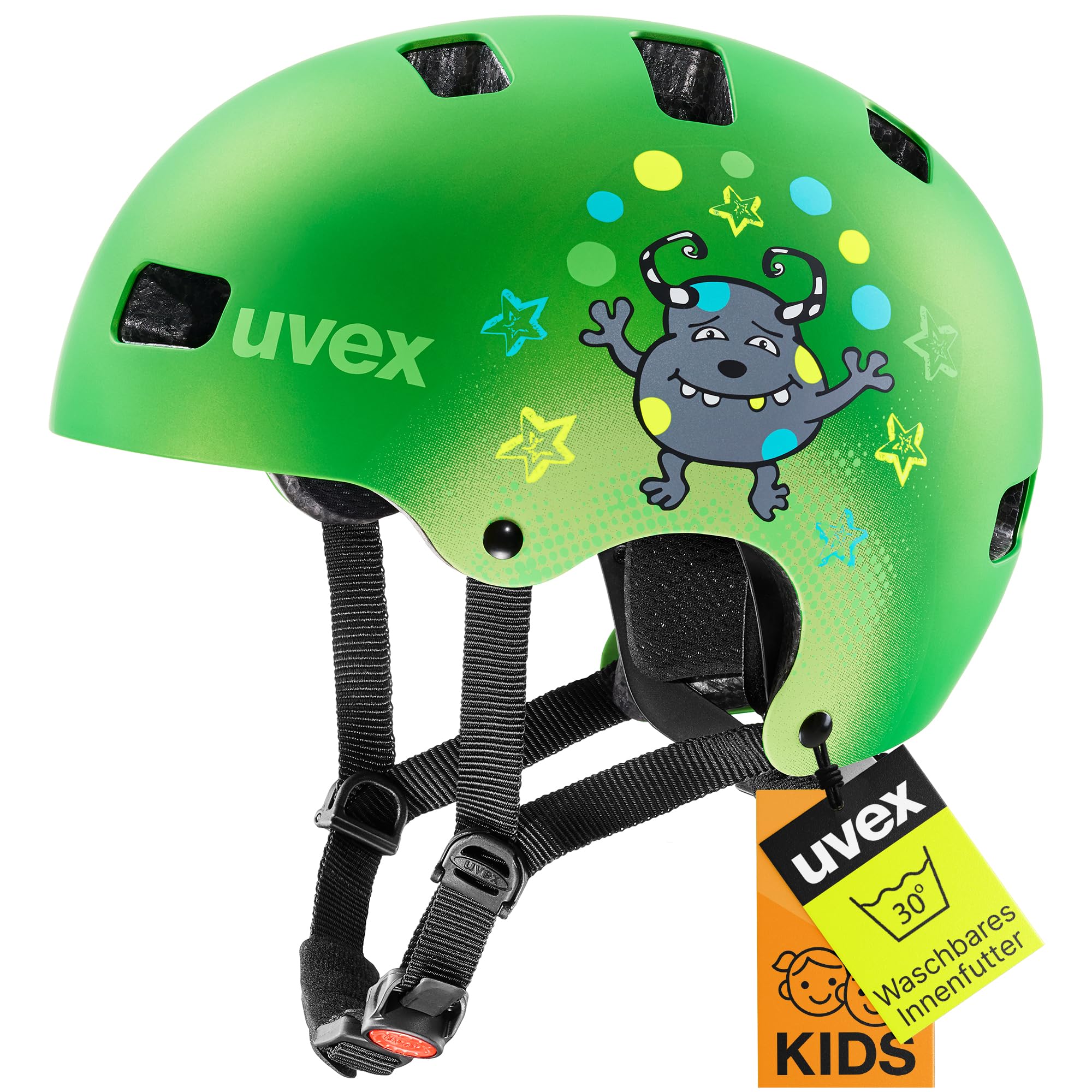 uvex kid 3 cc - sturdy kids bike helmet - individual fit - optimized ventilation - Green Matt - 51-55 cm