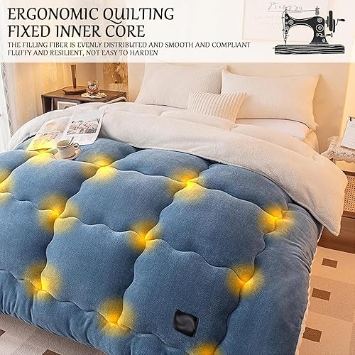 Miniatura 3 de Edredón de invierno, edredón de plumón, edredón de cachemira, edredón grueso y cálido, edredón de invierno de tamaño doble para cama y sofá, tamaño