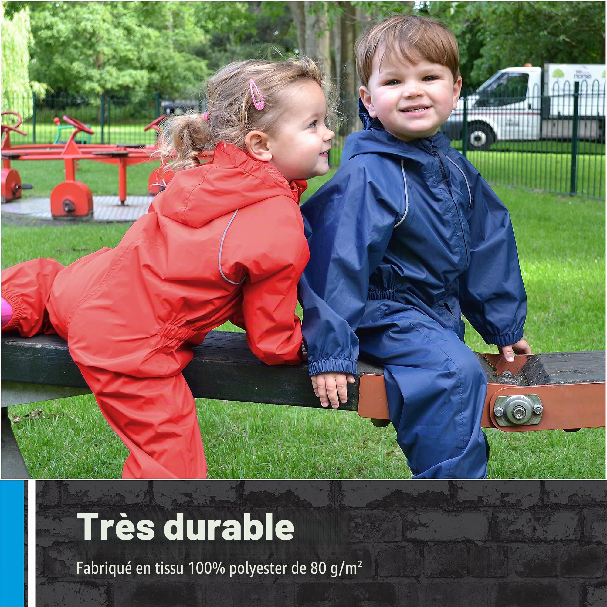 Combinaison de pluie imperméable pour enfant Rouge Taille 7-8