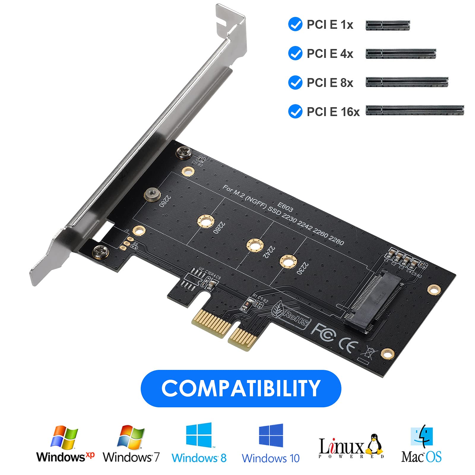 Amazon.co.jp: M.2 NVME - PCIe 3.0 x1アダプター アルミニウム