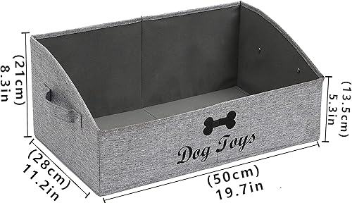 Miniatura 7 de Morezi Cesta de juguetes para perros y caja de juguetes para perros, cesta de juguetes para perros, perfecta para organizar juguetes de mascotas,